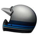 Casque BELL Moto-3 Matte Silver/Black/Blue Stripes taille S