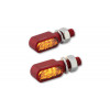 Clignotants LED CNC HIGHSIDER Little Bronx, rouge, verre teinté, homologué E, paire