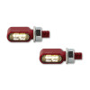 Clignotants/feux de position LED CNC HIGHSIDER Little Bronx rouge, teinté, homologué E, paire