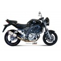 Silencieux + demi-ligne MIVV Suono inox/casquette carbone Suzuki SV650