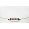 Guidon Ø22,2mm avec barre RENTHAL Classic Replica Ricky Carmichael argent/mousse noire