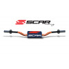 Guidon Ø28,6mm sans barre SCAR O² KTM/HVA aluminium orange/mousse bleu foncé