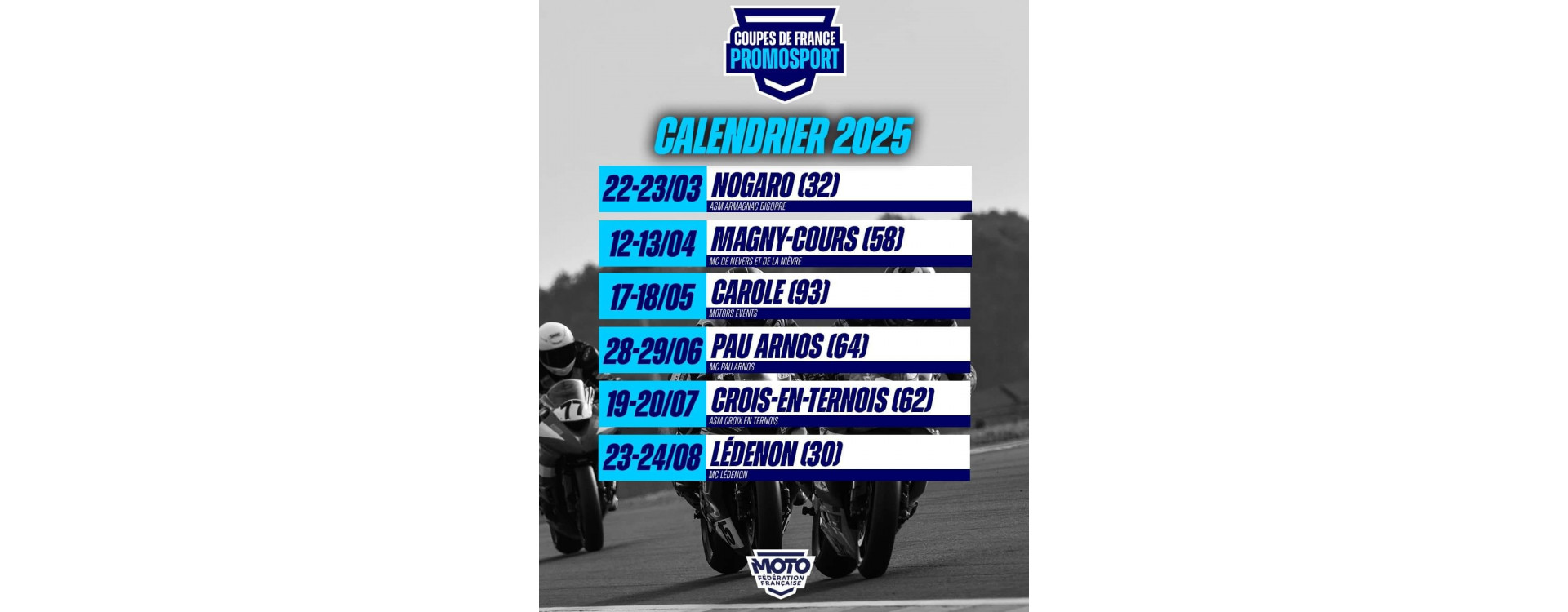 Calendrier Promosport 2025